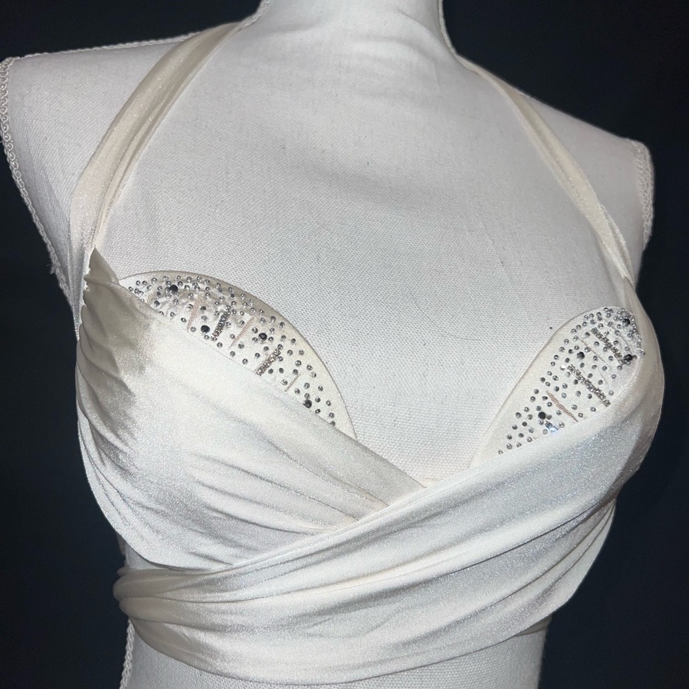 Ritratti Beachwear Milano 34B Beaded White Bikini Strappy Push Up